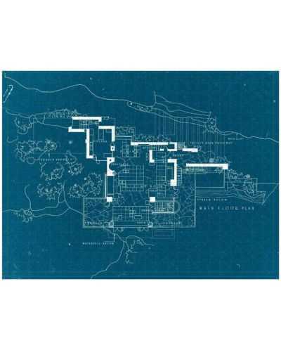 Puzzle cu doua fete Galison de 500 piese - Frank Lloyd Wright Fallingwater 2-Sided - 3