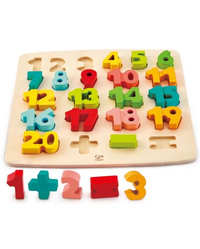 Puzzle din lemn Hape - Numere cu suport - 2