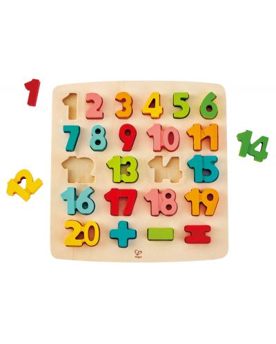 Puzzle din lemn Hape - Numere cu suport - 1