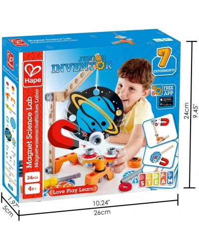 Constructor din lemn Hape Junior Inventor - Laborator de cercetare cu magneti - 6