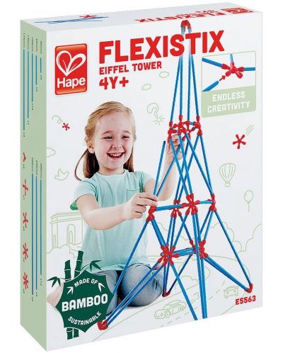 Constructor din bete de bambus Hape Flexistix - Turnul Eiffel - 1