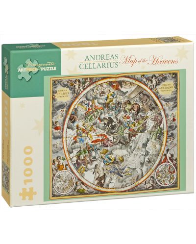Puzzle Pomegranate de 1000 piese - Harta cerurilor, Andreas Cellarius - 1