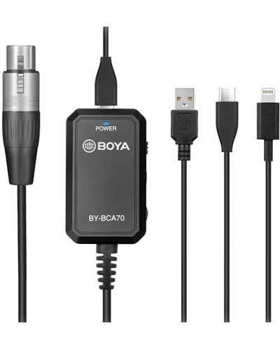 Adaptor Boya - BY-BCA70, XLR/Lightning, negru - 1
