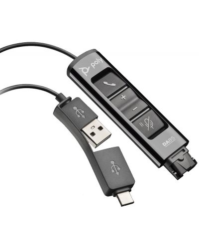Adaptor Plantronics - DA85, USB-A/USB-C/QD, negru - 1
