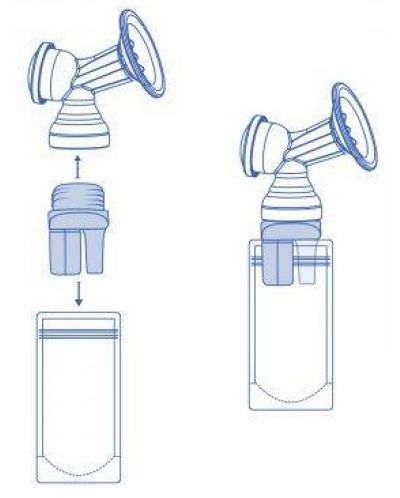 Set adaptori pentru pompa de san Kikka Boo - Pump into bag, 2 buc. - 3