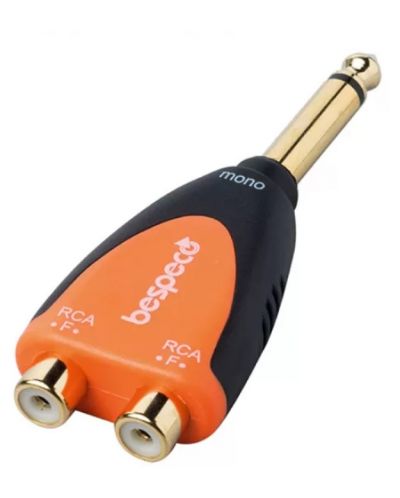 Adaptor Bespeco - SLAD365, 6,3 mm - RCA, negru/portocaliu - 2