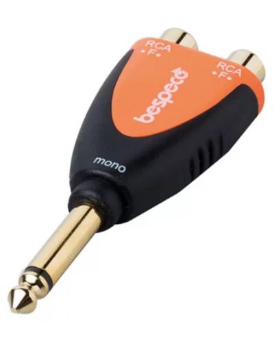 Adaptor Bespeco - SLAD365, 6,3 mm - RCA, negru/portocaliu - 1