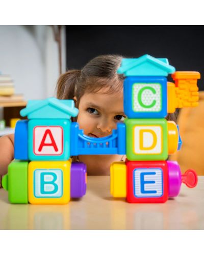 Jucărie activă Baby Einstein - Cuburi, Bridge & Learn, 15 piese - 2