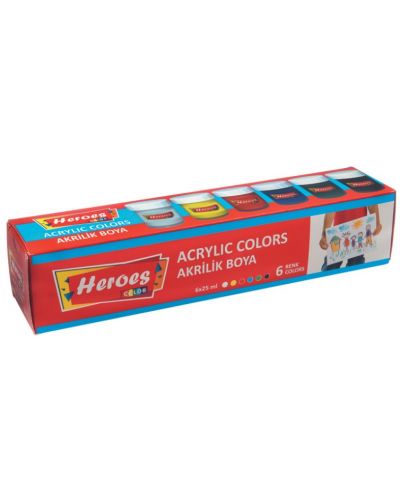 Vopsele acrilice Heroes - 6 culori - 1