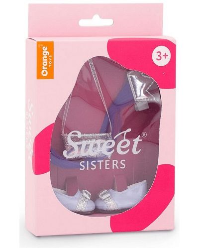 Orange Toys Sweet Sisters Sweet Sisters Accesorii pentru păpuși - Pantofi albastru deschis, geantă și ciucure violet - 2