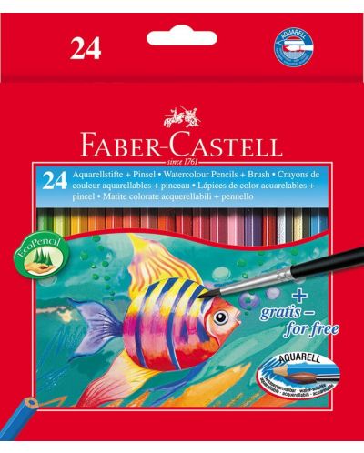 Creioane acuarela Faber-Castell Grip - 24 culori - 1