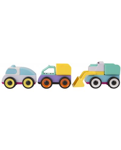 Jucarie interactiva Playgro + Learn - Vehicule, amesteca si asambleaza - 1