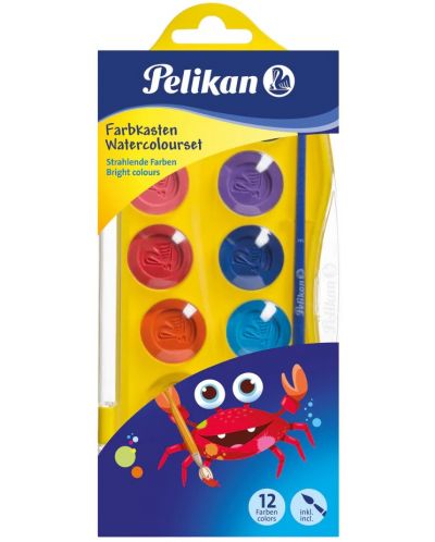 Acuarele Pelikan Junior - 12 culori, asortiment  - 1