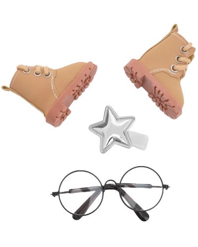 Orange Toys Sweet Sisters accesorii pentru păpuși - pantofi bej, snood și ochelari - 1