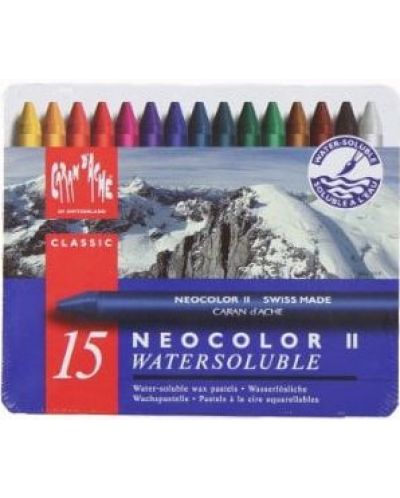 Pasteluri de acuarela Caran d'Ache Neocolor II - 15 culori - 1