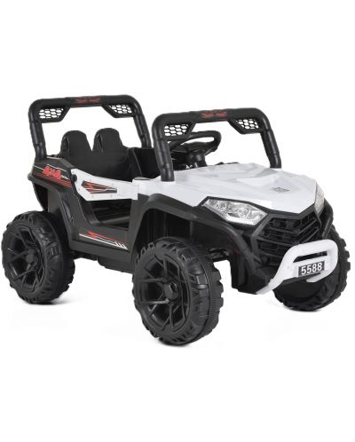 Mașinuță electrică jeep  Moni - 5588 Fast utv, alb - 1