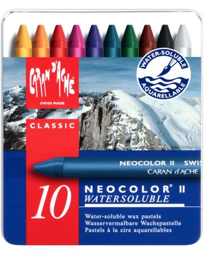 Pasteluri de acuarela Caran d'Ache Neocolor II - 10 culori - 1