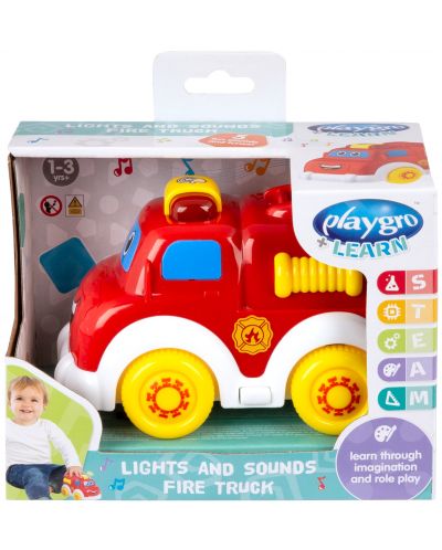 Jucarie distractiva Playgro + Learn - Masina de pompieri, cu lumini si sunete - 2