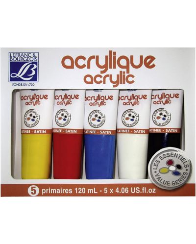 Vopsele acrilice Lefranc & Bourgeois - 5 culori x 120 ml - 1