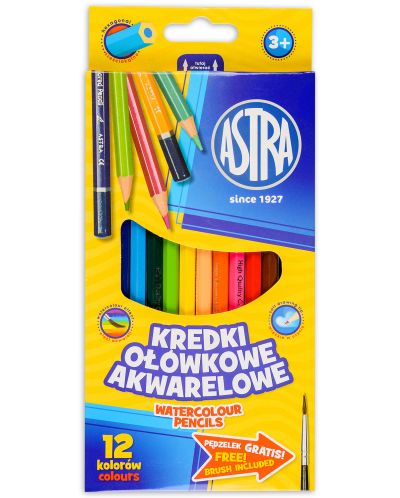 Creioane colorate acuarela Astra - 12 culori - 1