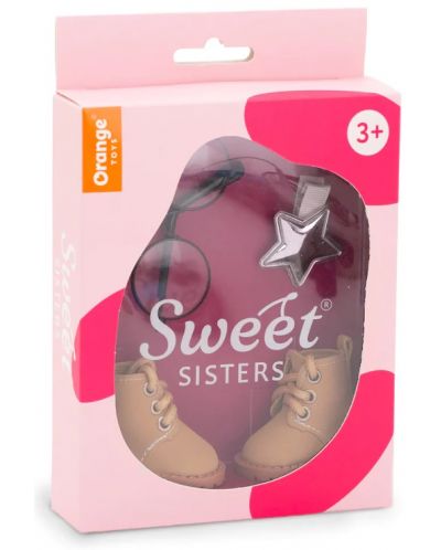 Orange Toys Sweet Sisters accesorii pentru păpuși - pantofi bej, snood și ochelari - 2