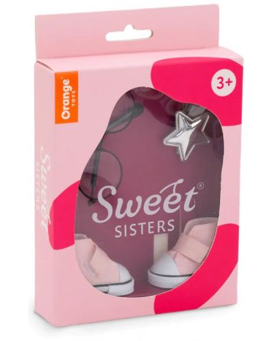 Accesorii pentru păpuși Orange Toys Sweet Sisters - Adidași, snood și ochelari roz - 2