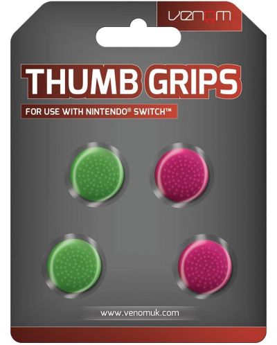 Accesoriu Venom - Thumb Grips, Pink and Green (Nintendo Switch) - 1