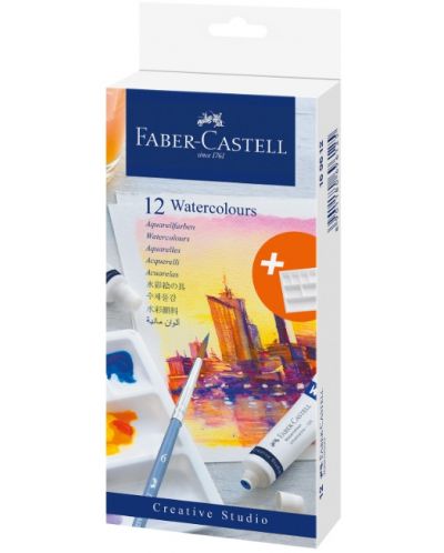 Faber-Castell - Acuarelă Creative Studio, 12 culori, 9 ml - 1