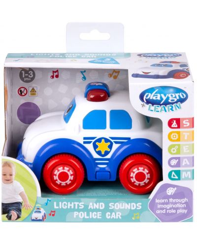 Jucarie distractiva Playgro + Learn - Masina de politie, cu lumini si sunete - 2
