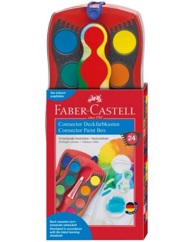 Acuarele Faber-Castell Connector Watercolours - 24 culori, paletă roșie - 1