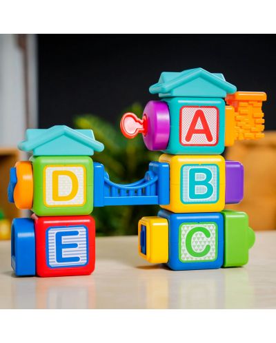 Jucărie activă Baby Einstein - Cuburi, Bridge & Learn, 15 piese - 9