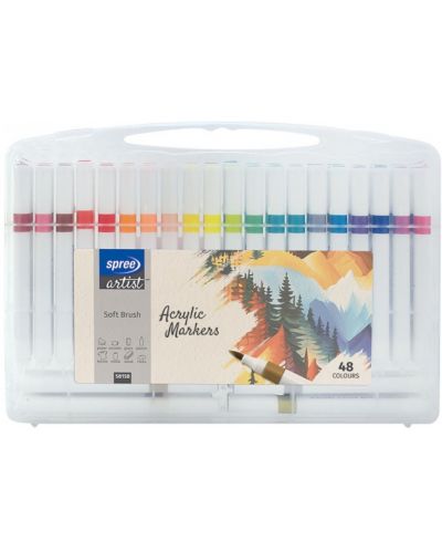 Markere acrilice Spree Artist - Soft Brush, 48 de culori - 1