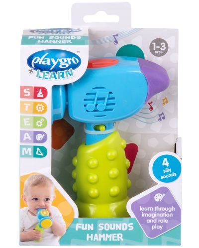 Jucărie activă Playgro + Learn - Ciocan, cu lumini și sunete - 2