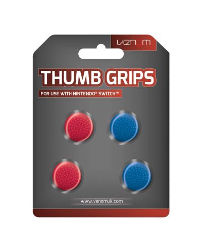 Accesoriu Venom - Thumb Grips, Red and Blue (Nintendo Switch) - 1