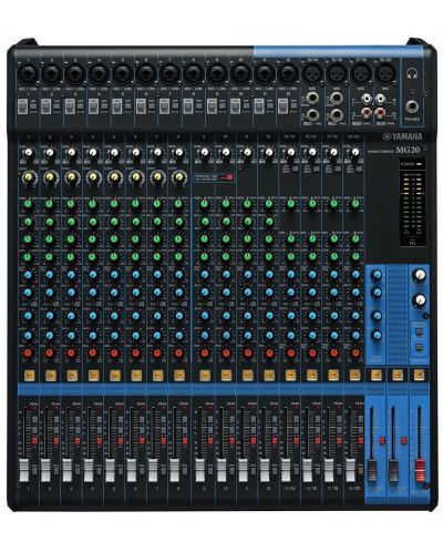 Mixer analogic Yamaha - Studio&PA MG 20, negru/albastru - 2