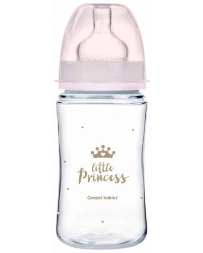 Biberon anticolici Canpol Easy Start - Royal Baby, roz, 240 ml - 1