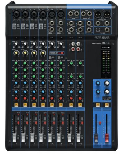 Mixer analogic Yamaha - Studio&PA MG 12, negru/albastru - 2