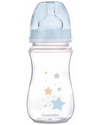 Biberon anticolici Canpol - Newborn Baby, 240 ml, albastru - 1