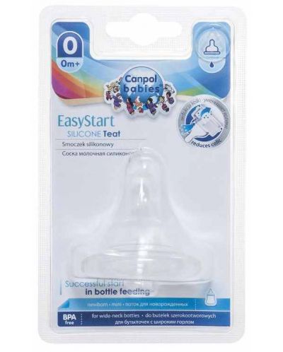 Tetina din silicon pentru sticla cu gat larg Canpol - EasyStart, pentru nou-nascuti - 2