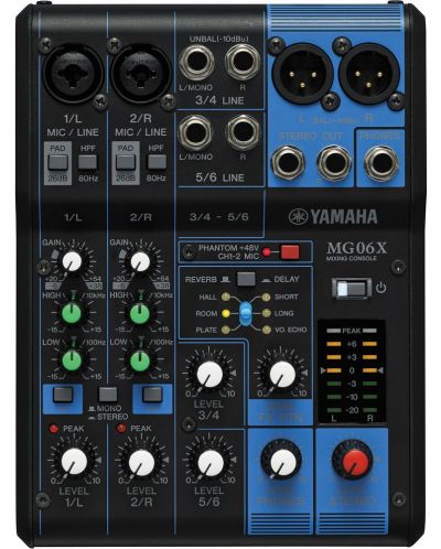 Mixer analogic Yamaha - Studio&PA MG 06 X, negru/albastru - 2