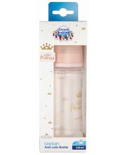 Biberon anticolici Canpol Easy Start - Royal Baby, roz, 240 ml - 3