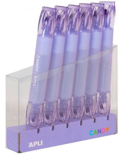Textmarker cu doua capete  APLI Candy - Violet neon - 1