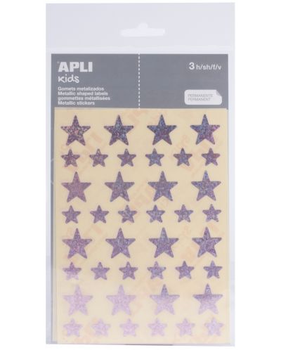 Set stickere APLI - Stelute, praf de stele roz, 3 foi - 1