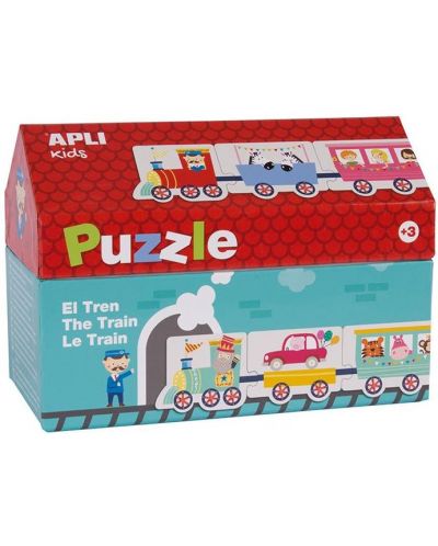 Puzzle pentru copii in casuta APLI Kids de 20 piese - trenut - 1
