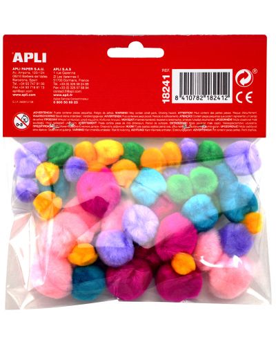 Pompoane pufoase  colorate APLI - 50 de bucati - 2