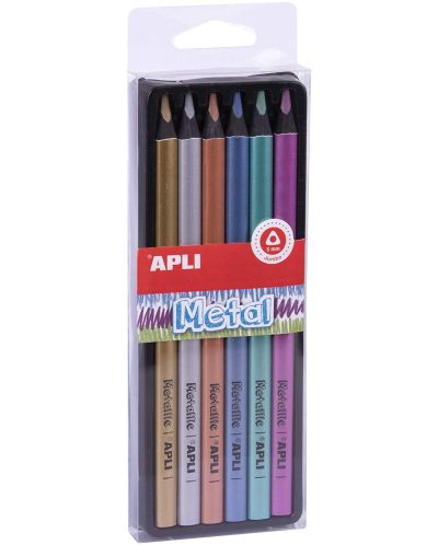 Set de creioane jumbo colorate APLI - 6 culori, metalic - 1