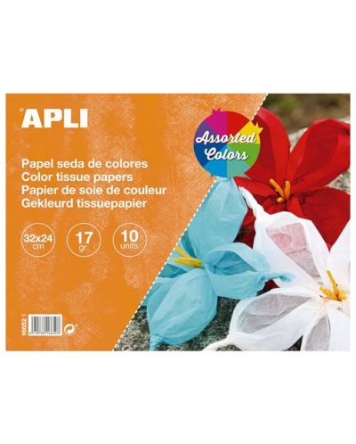 Bloc APLI - Hartie servetel, 10 file, diferite culori - 1