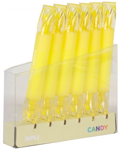 Textmarker cu doua capete APLI Candy - Galben neon - 1