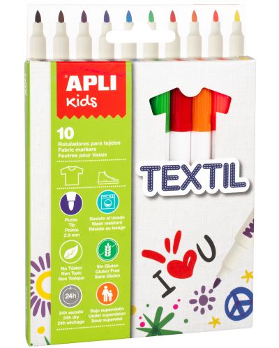 Marker de desenat pe textil APLI - 10 culori - 1