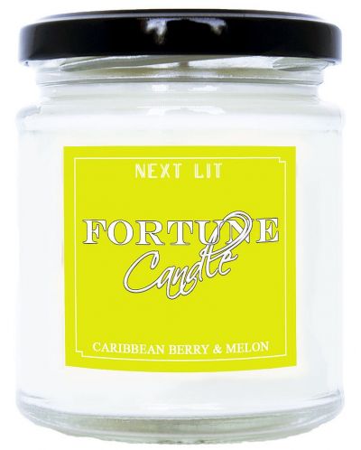 Lumanare parfumata cu mesaj Next Lit Fortune Candle - fructe de padure din Caraibe si pepene galben, in engleza - 1